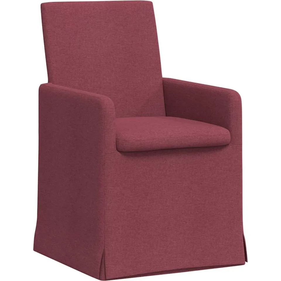 vidaXL Eettafelstoelen 2 st Stof Wijnrood 57 x 68 x 94 cm