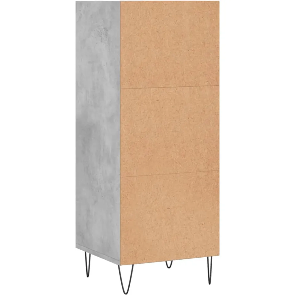 vidaXL Dressoir 34,5x32,5x90 cm bewerkt hout betongrijs grijs, foto 4