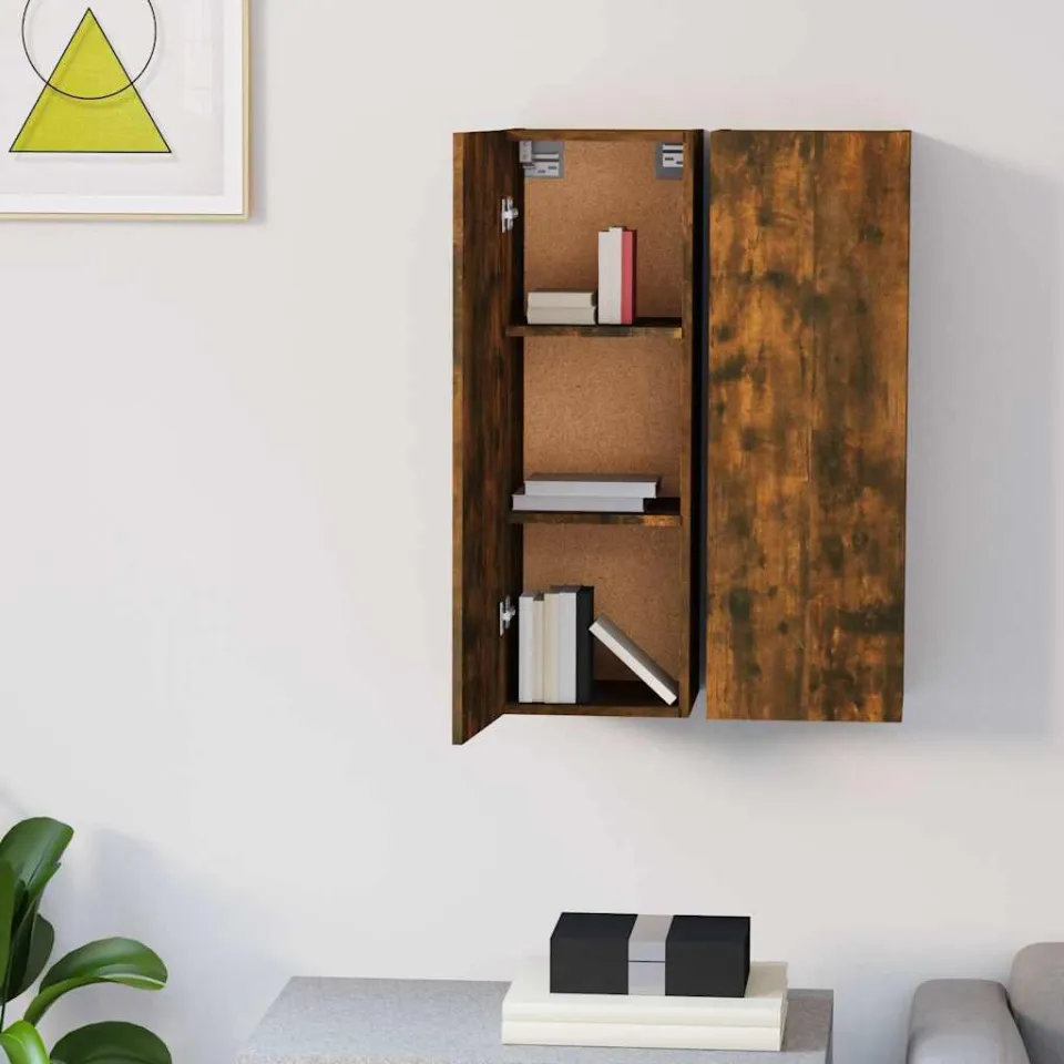 vidaXL Tv-meubelen 2 st 30,5x30x90 cm bewerkt hout gerookt eikenkleur, foto 3