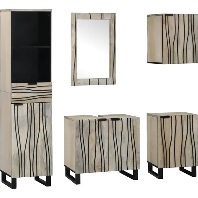vidaXL Badkamermeubelset 5 st Walnoot Bruin 38 x 33 x 160 cm
