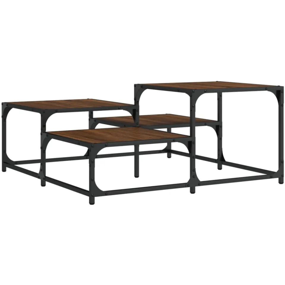 vidaXL Salontafel 87,5x87,5x40 cm bewerkt hout bruin eikenkleur, foto 4