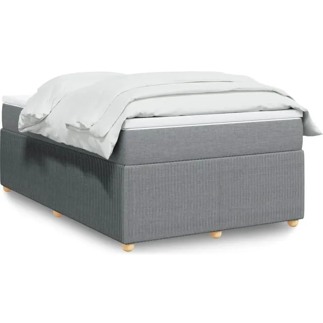 vidaXL Boxspring met matras stof lichtgrijs 120x190 cm grijs