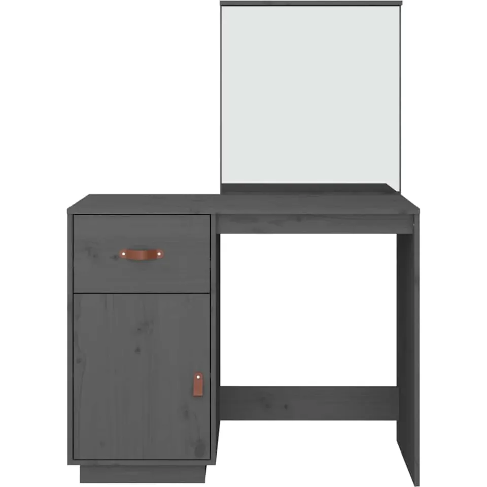 vidaXL Kaptafel 95x50x134 cm massief grenenhout grijs, foto 4