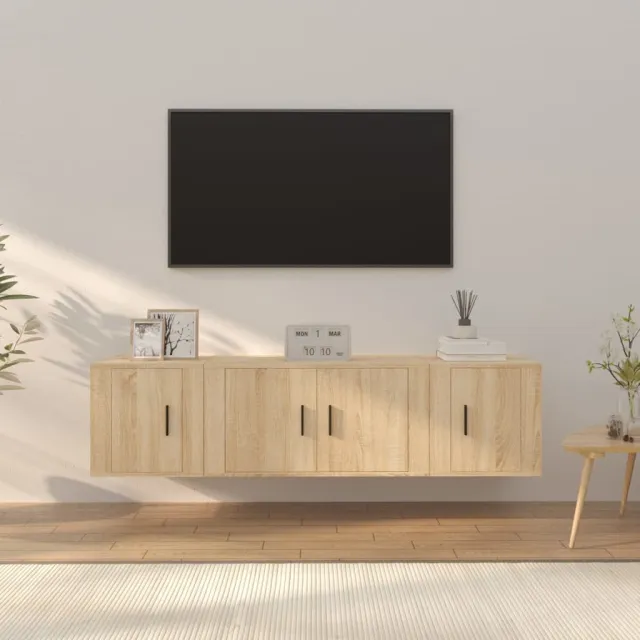 vidaXL 3-delige Tv-meubelset bewerkt hout sonoma eikenkleurig, foto 2
