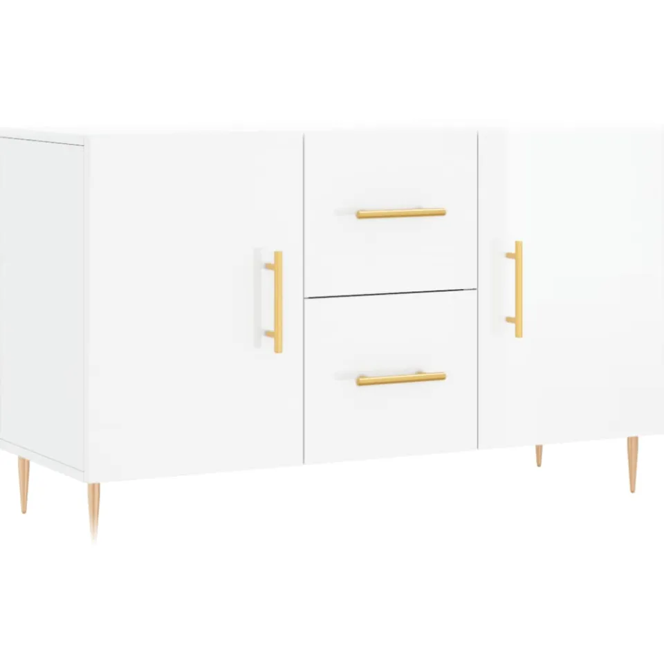 vidaXL Dressoir 100x36x60 cm bewerkt hout hoogglans wit, foto 3