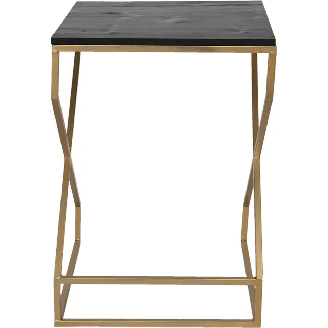 Clayre & Eef Bijzettafel 40x40x55 cm Goudkleurig IJzer