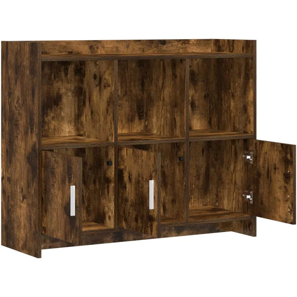vidaXL Dressoir Gerookt eiken 98,5 x 33 x 80 cm Bewerkt hout, foto 4