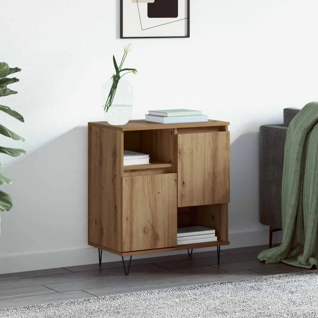 vidaXL Dressoir Artisan Eiken 60 x 35 x 70 cm Bruin