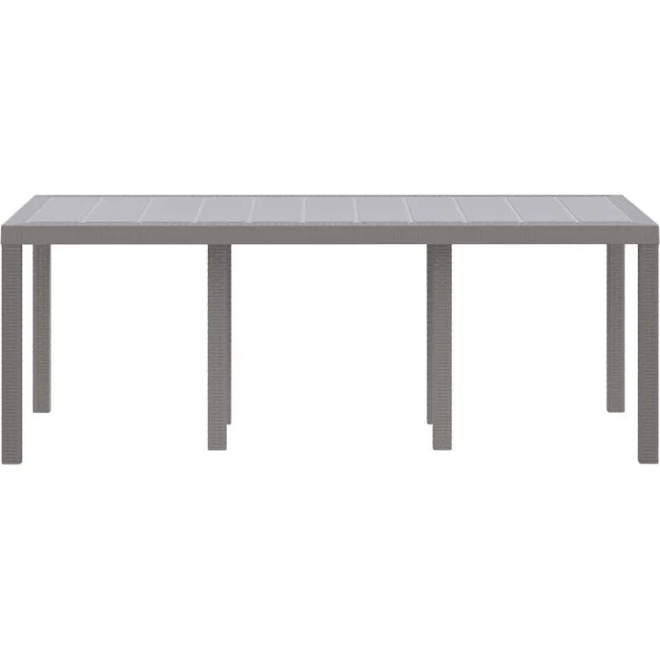 vidaXL Tuinstafel Lichtgrijs 200 x 100 x 73 cm poly rattan, foto 4