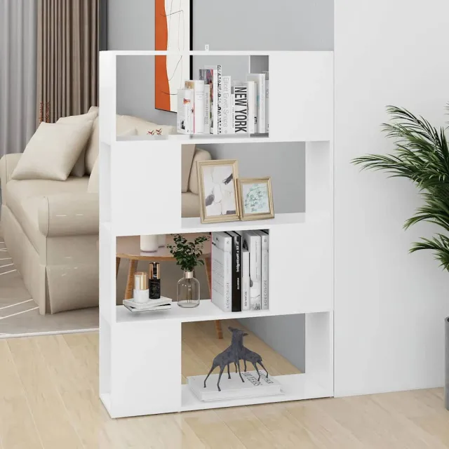 vidaXL Boekenkast/kamerscherm 80x24x124,5 cm bewerkt hout wit
