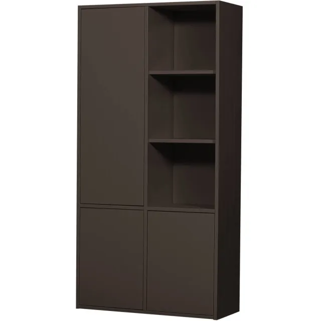 WOOOD Merel opbergkast - Grenen - Warmgrijs - 100x200x44 cm mid brown
