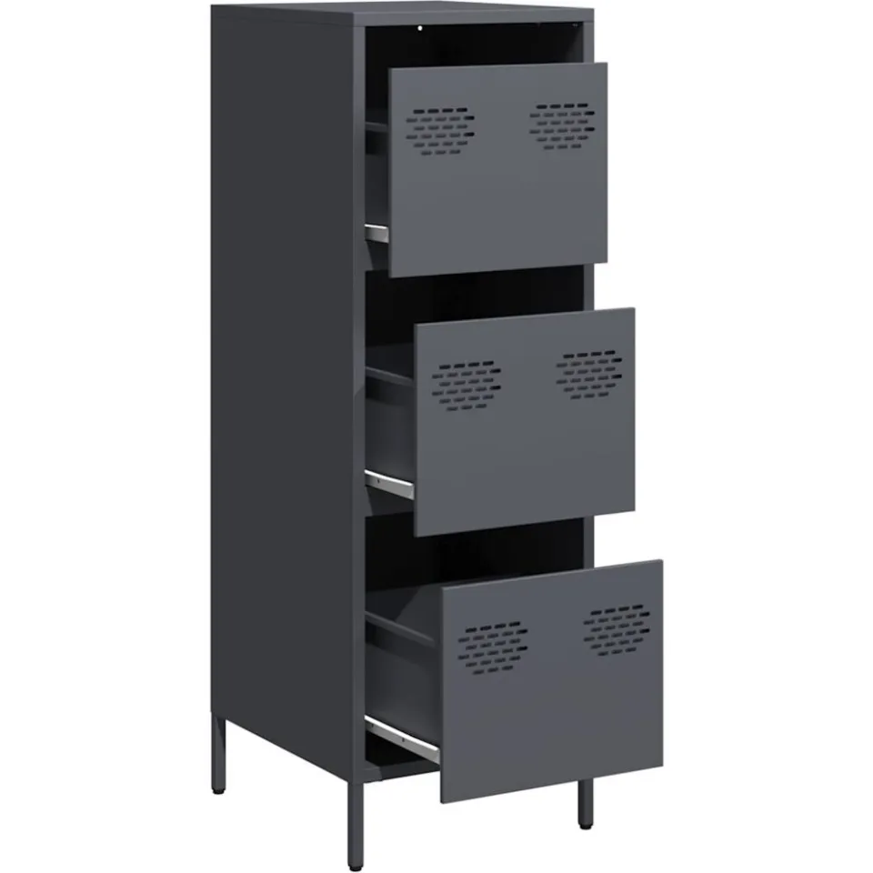 vidaXL Hoge kast 39x35x103,5 cm staal antracietkleurig, foto 3