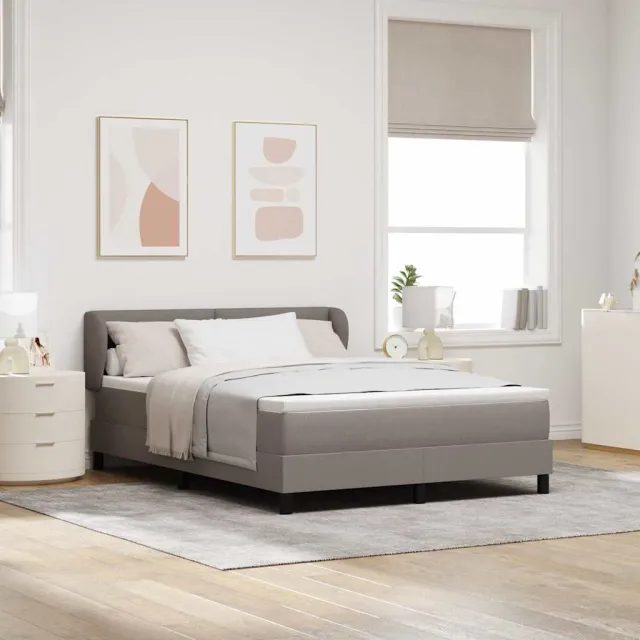 vidaXL Boxspringbed met hoofdeinde Taupe 160 x 200 cm Stof