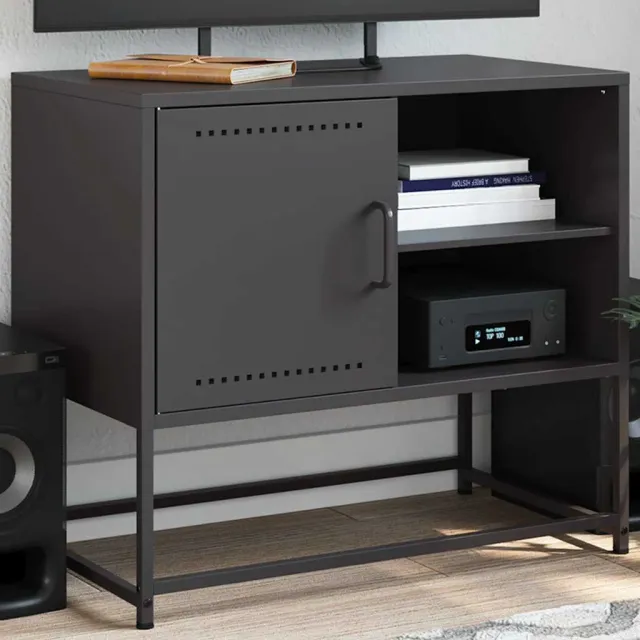 vidaXL Tv-meubel 68x39x60,5 cm staal zwart