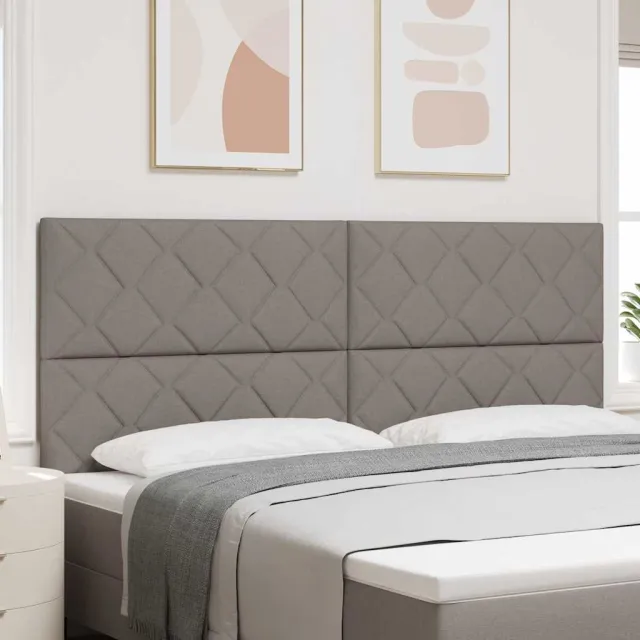 vidaXL LED Hoofdbord Taupe Stof