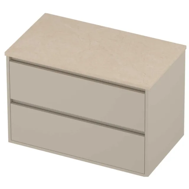 Proline Deck Badmeubelset Hardsteen Greeploos Symmetrisch Kader 80x46x54 cm Sand Stone Soft Linen Beige