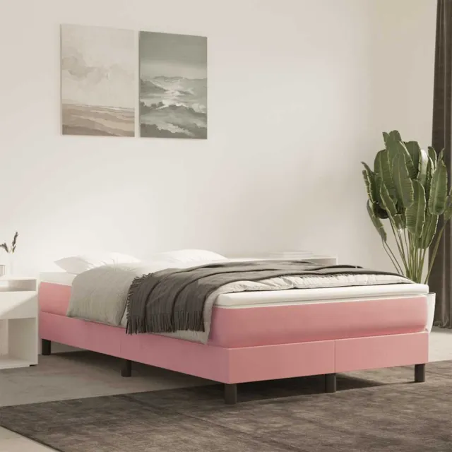 vidaXL Pocketveringmatras medium 120x220x20 cm fluweel roze