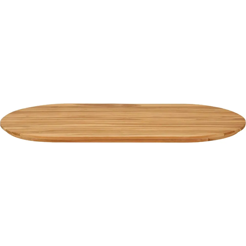 vidaXL Tafelblad 110 x 55 x 3,5 cm Ovaal Massief Teakhout Naturel Bruin