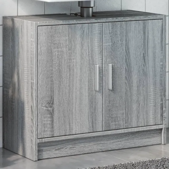 vidaXL Wastafelkast 63x29x55 cm bewerkt hout grijs sonoma eikenkleurig, foto 2