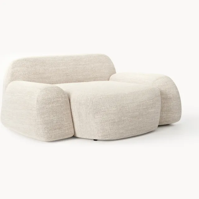 Westwing Collection XL bouclé loungefauteuil Wolke Beige