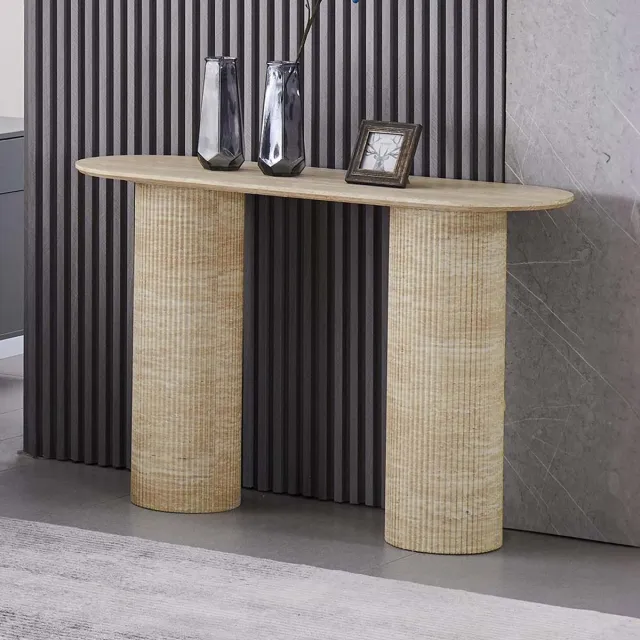 Milton & Oldbrook Wandtafel 120 cm Geneva Travertinlook Beige