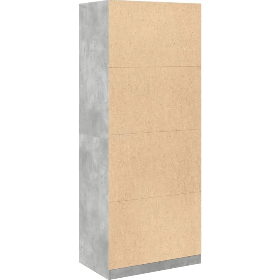 vidaXL Kledingkast 80x50x200 cm bewerkt hout betongrijs grijs, foto 4