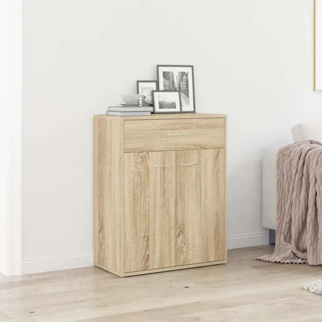 vidaXL Dressoir 60x30x75 cm bewerkt hout sonoma eikenkleurig Bruin