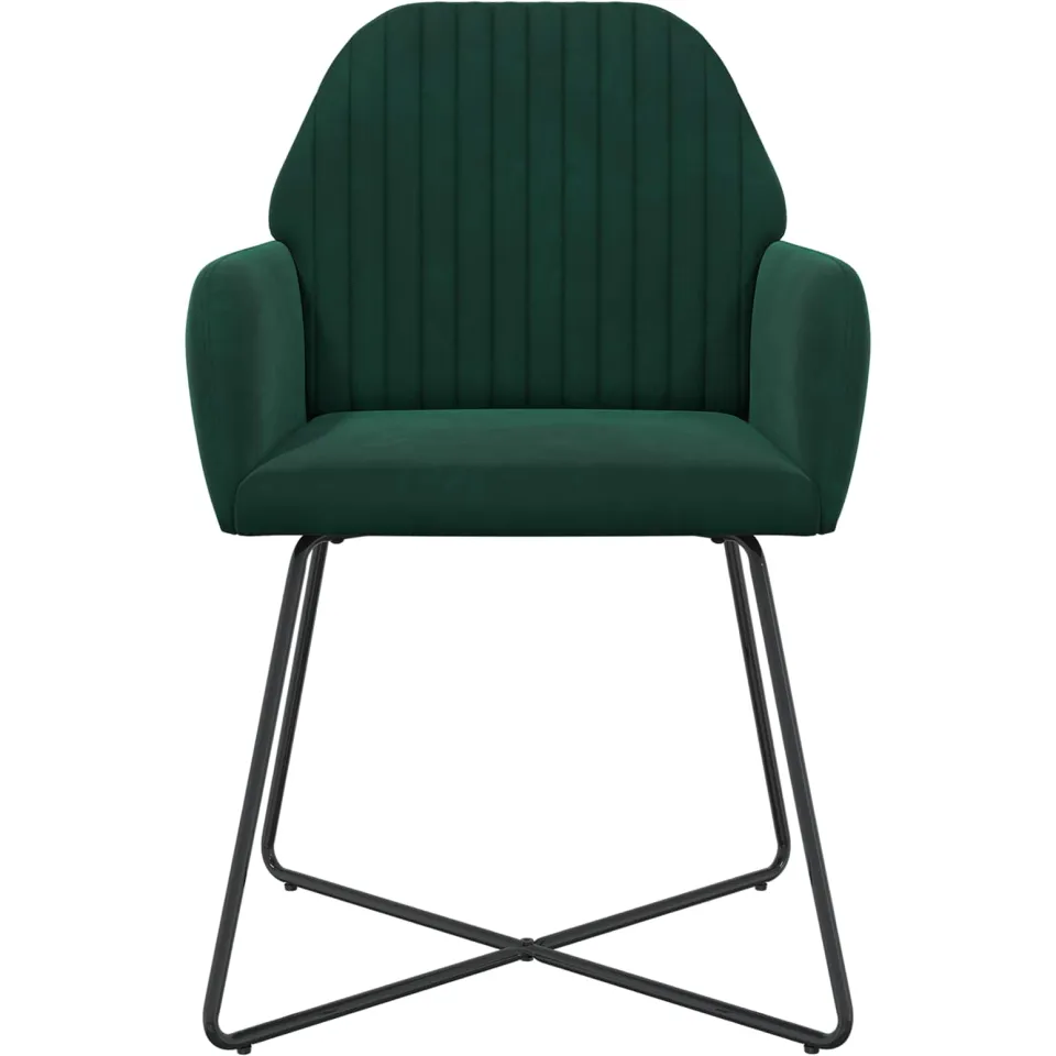 vidaXL Eettafelstoelen 2 st fluweel Donkergroen 55 x 50 x 84 cm