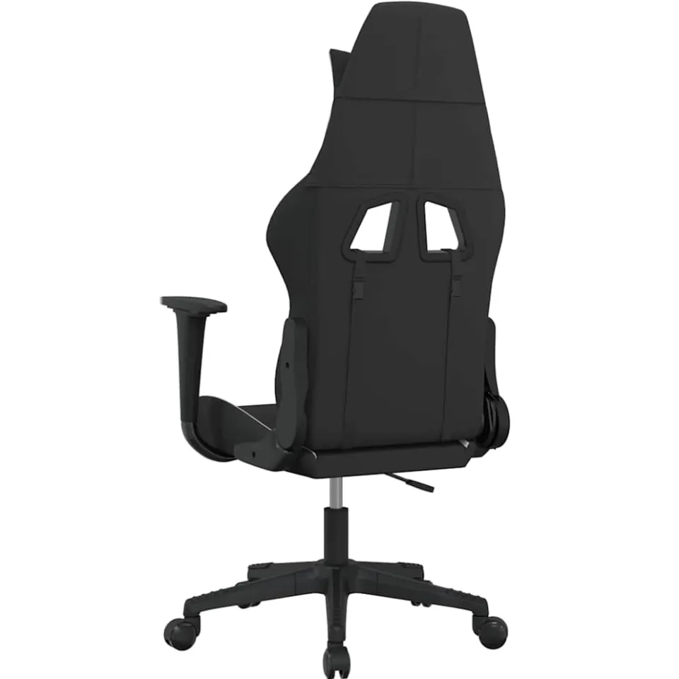 vidaXL Massage gamestoel stof zwart en wit, foto 4