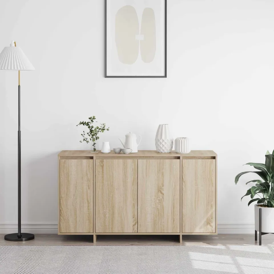 vidaXL Dressoir Sonoma Eiken 135 x 41 x 75 cm Bewerkt hout, foto 4