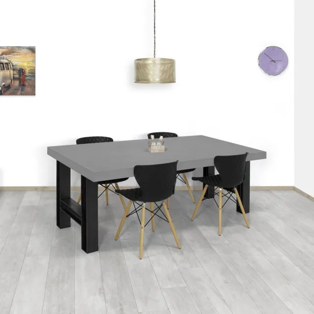 Betonlook eettafel Gurdon met H poten