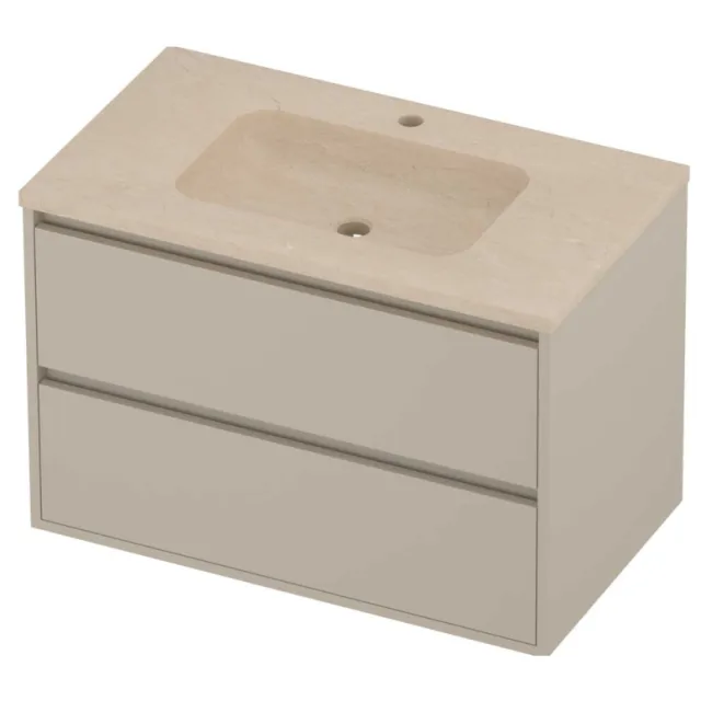 Proline Rollo Badmeubelset Hardsteen Elegant 1 Gat 80x46x54 cm Sand Stone Soft Linen Beige