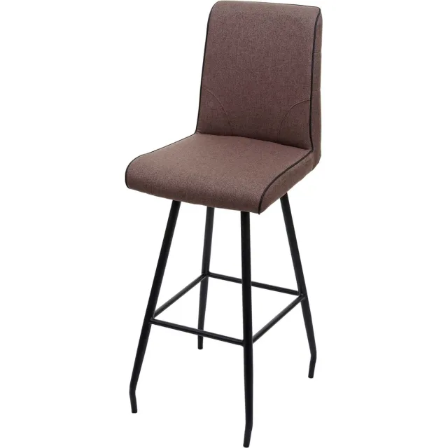 MCW Barkruk MCW-H72, barkruk tegenkruk, voetensteun staal stof/textiel ~ bruin