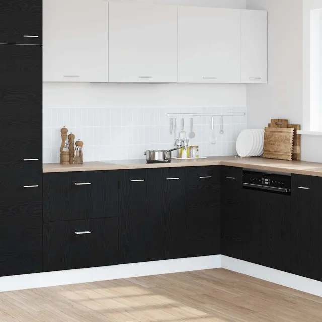 vidaXL Onderkast zwart eik 60x46x81,5 cm bewerkt hout