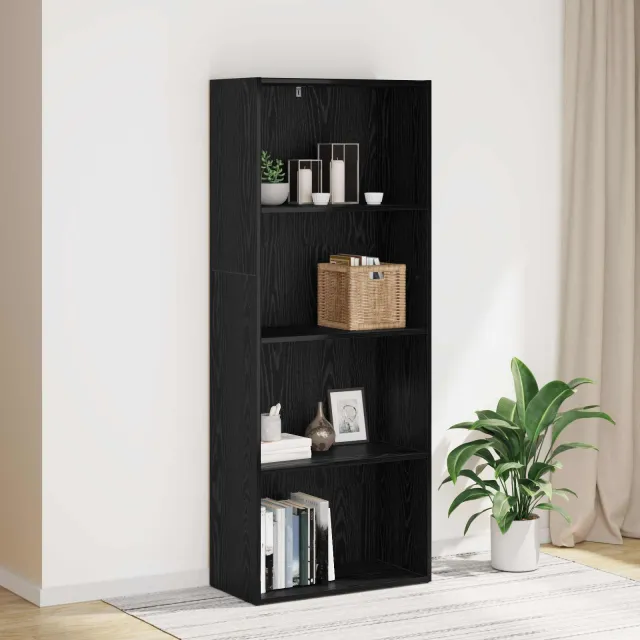 vidaXL Vrijstaande Boekenkast 60 x 30 x 151,5 cm Bewerkt hout zwart, foto 2