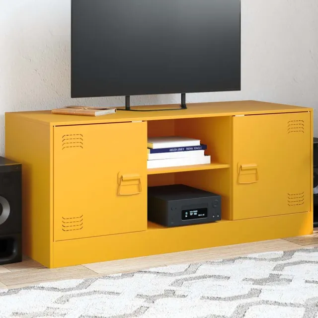 vidaXL Tv-meubel 99x39x44 cm staal mosterdgeel, foto 2