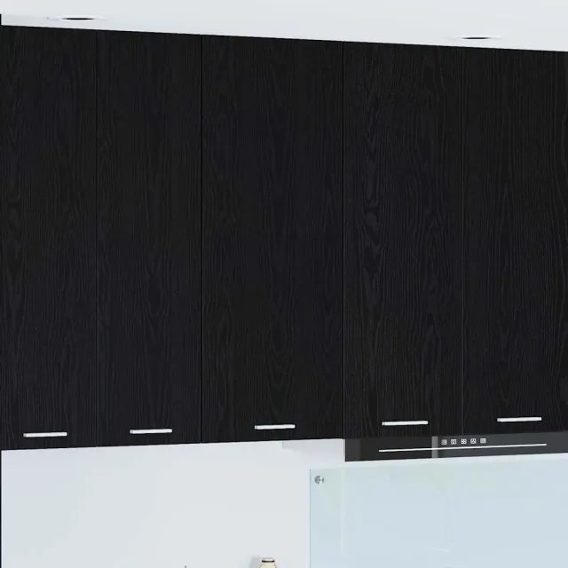 vidaXL Hangende kast met deur Zwart eiken 40 x 31 x 100 cm