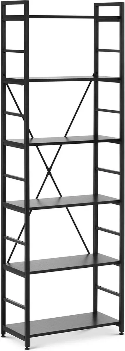 Fromm & Starck boekenkast industrieel - 28 x 60 x 182 cm - 150 kg - zwart - Fromm & Starck