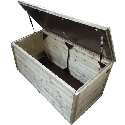 Lutra Kussenbox - Hout - Naturel - 160x67x67cm, foto 3