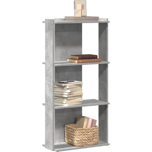 vidaXL Boekenkast 3-laags 60x30x120 cm bewerkt hout betongrijs
