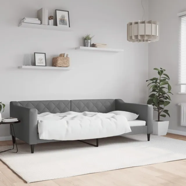 vidaXL Slaapbank 90x190 cm stof donkergrijs grijs
