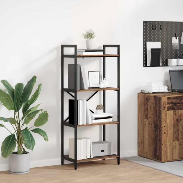 vidaXL Boekenkast 4-laags 56 x 34 x 133,5 cm Bewerkt hout Oud Hout bruin, foto 2