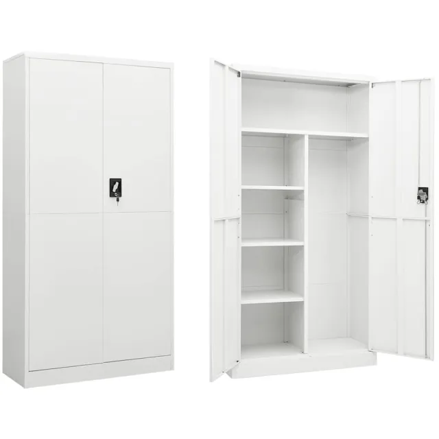 vidaXL Lockerkast 90x40x180 cm staal wit