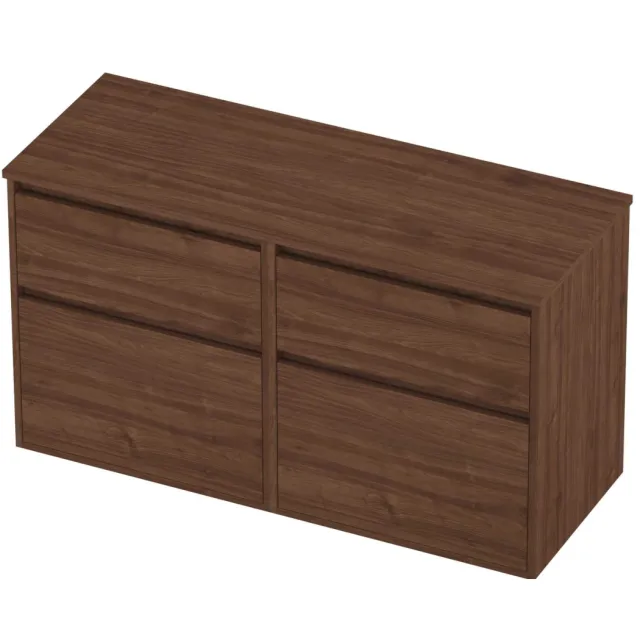Proline Deck Badmeubelset Greeploos Asymmetrisch Kader 120x46x67 cm Indian Walnut Houtlook