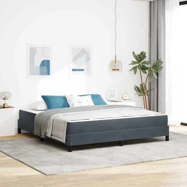 vidaXL Boxspringbed met matras Donkergrijs 180 x 200 cm Stof