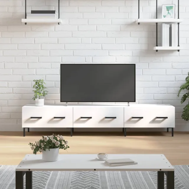 vidaXL Tv-meubel 150x36x30 cm bewerkt hout wit, foto 2