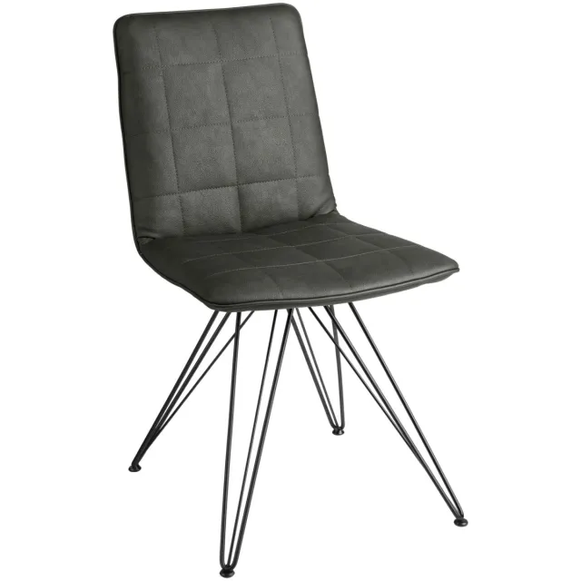Vega 2x VEGA Stoel Milaria kunstleer, 2-delig; 60x51x88.5 cm (BxDxH); zitting antraciet, frame zwart; 2 set / verpakking
