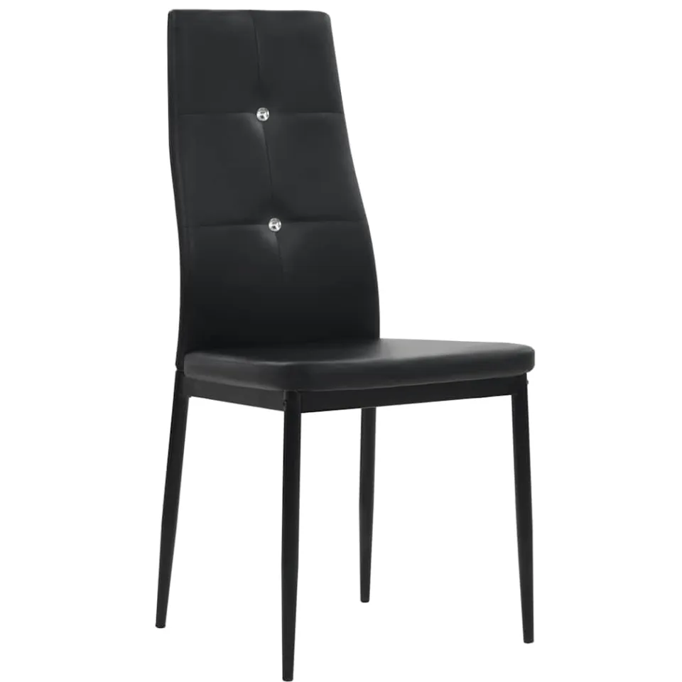 vidaXL Eetkamerstoelen 4 st kunstleer zwart, foto 2