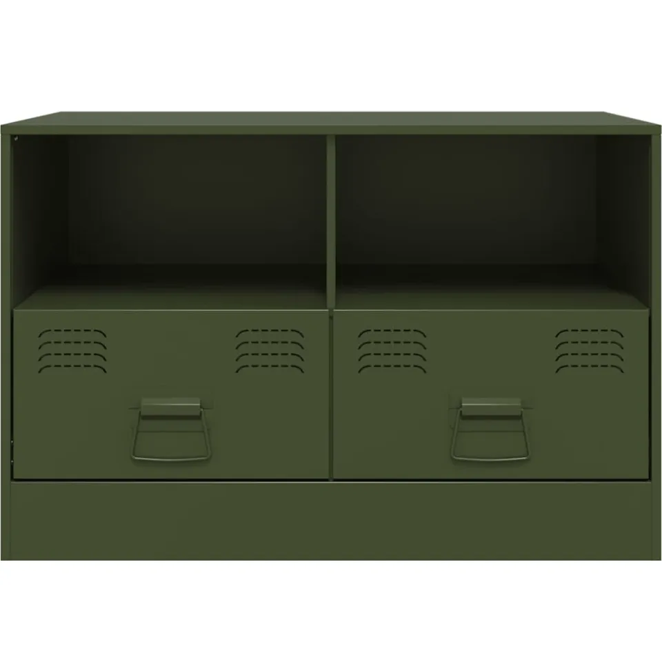 vidaXL Tv-meubel 67x39x44 cm staal olijfgroen, foto 4