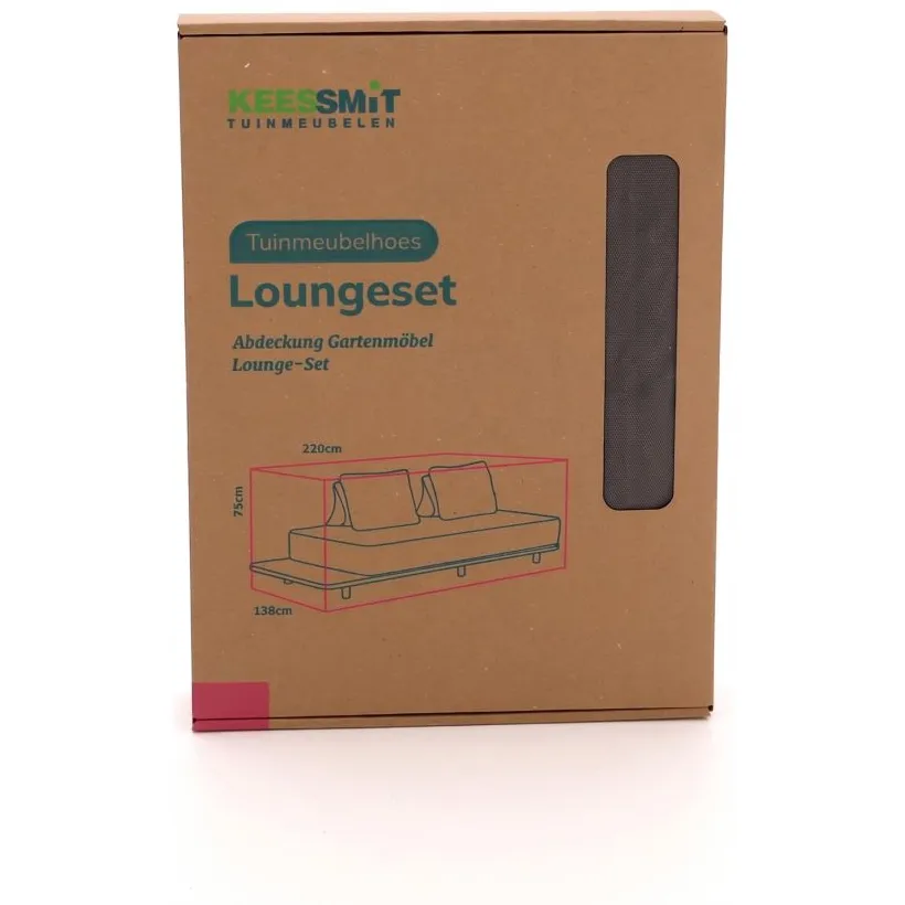 Kees Smit Collectie Kees Smit Tuinmeubelhoes stoel-bank loungeset 220x138x75cm grijs, foto 2